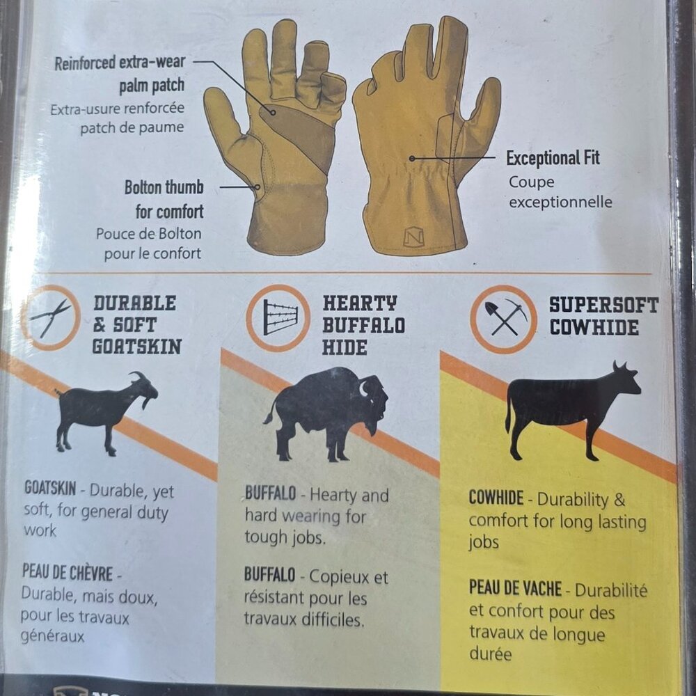 Noble Outfitters 3 Pack Leather Work Gloves